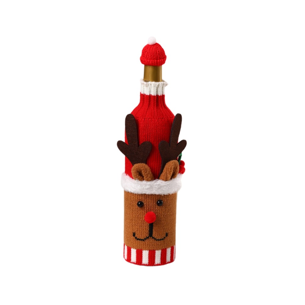 Wine Beer Hat - Copribottiglia in maglia con renna e