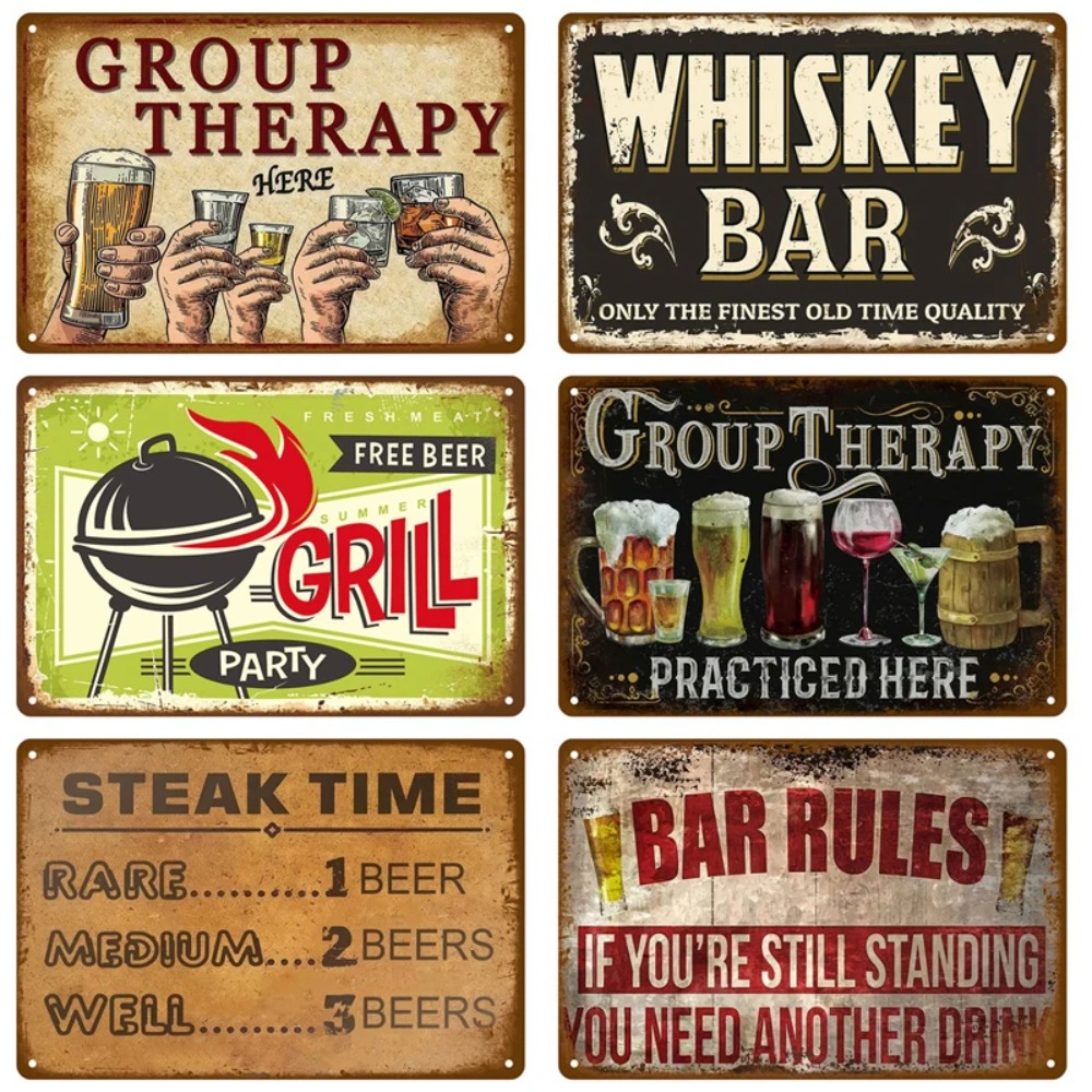 Wine Beer Pub - CIFBUY Targa da parete in alluminio