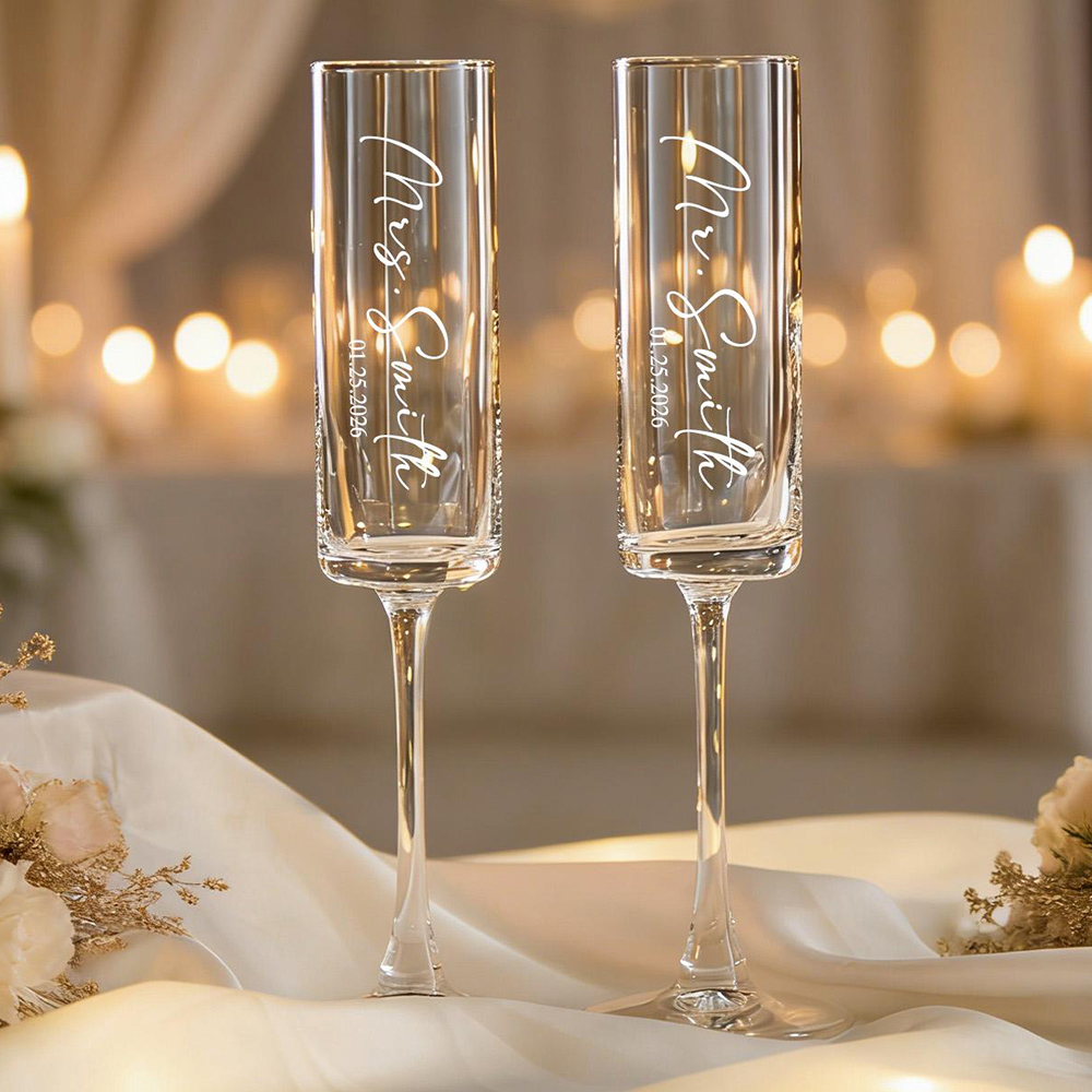 Champagne Flute Pair - Flûte da Champagne Personalizzate per Matrimonio,