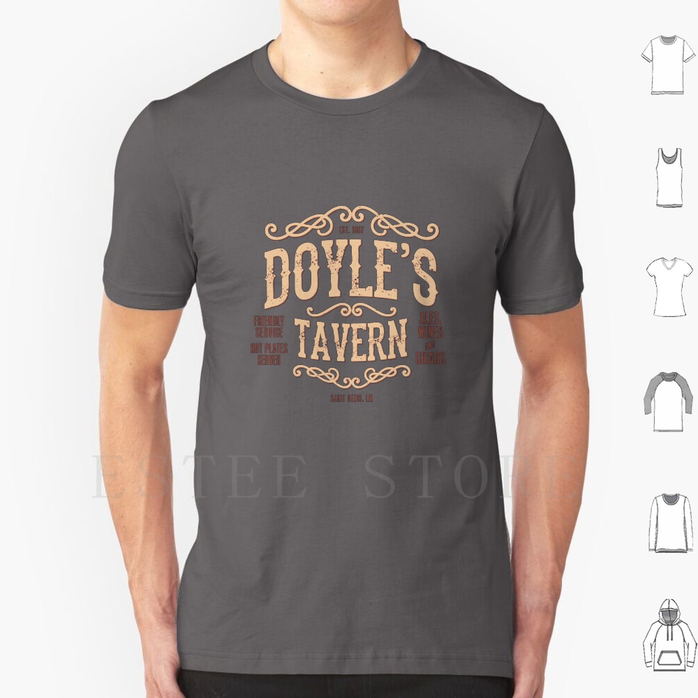 Wine Beer Pub - Doyle's Tavern T Shirt Stampa Cotone