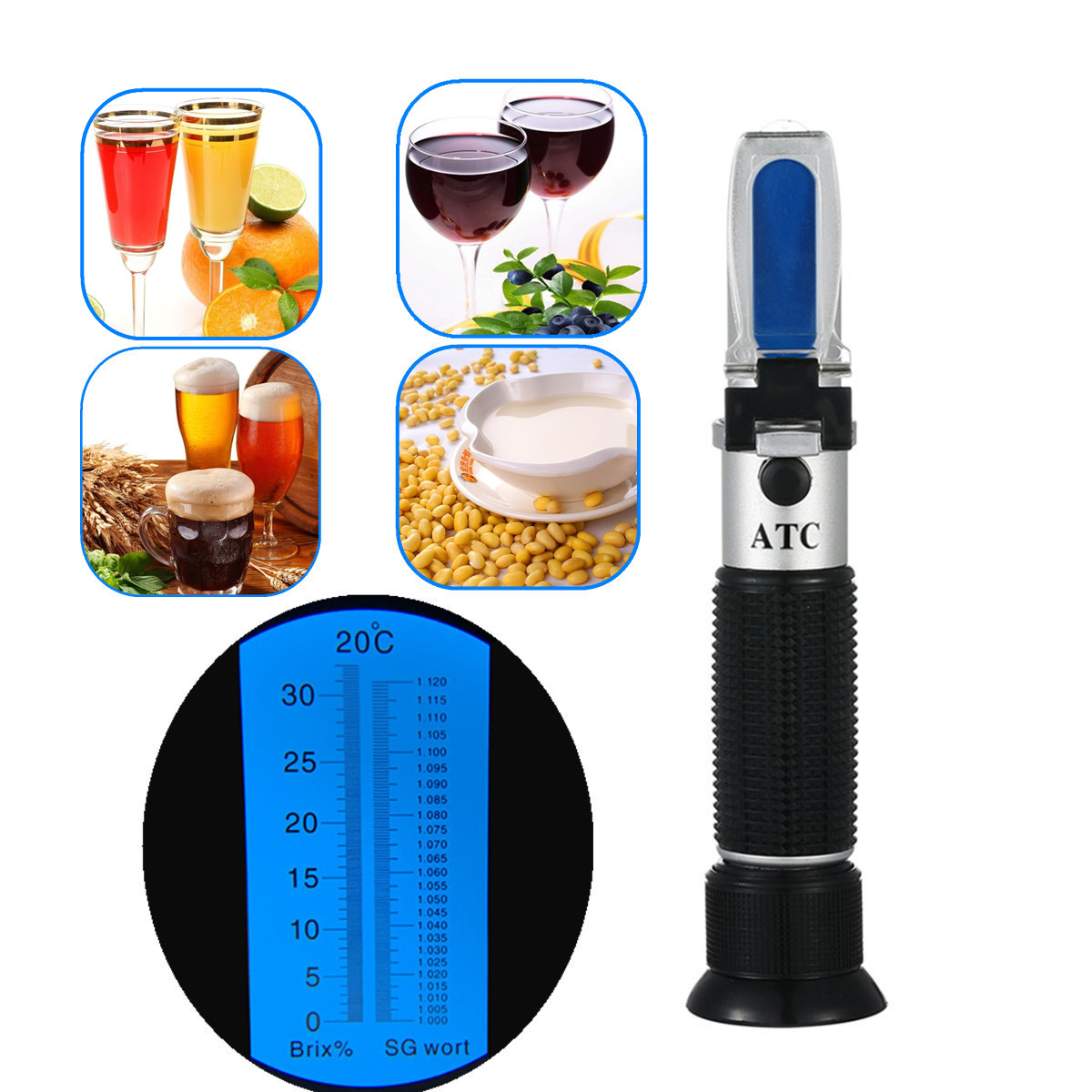 Wine To Beer To Liquor - Rifrattometro 0-32% Brix Birra Mosto SG