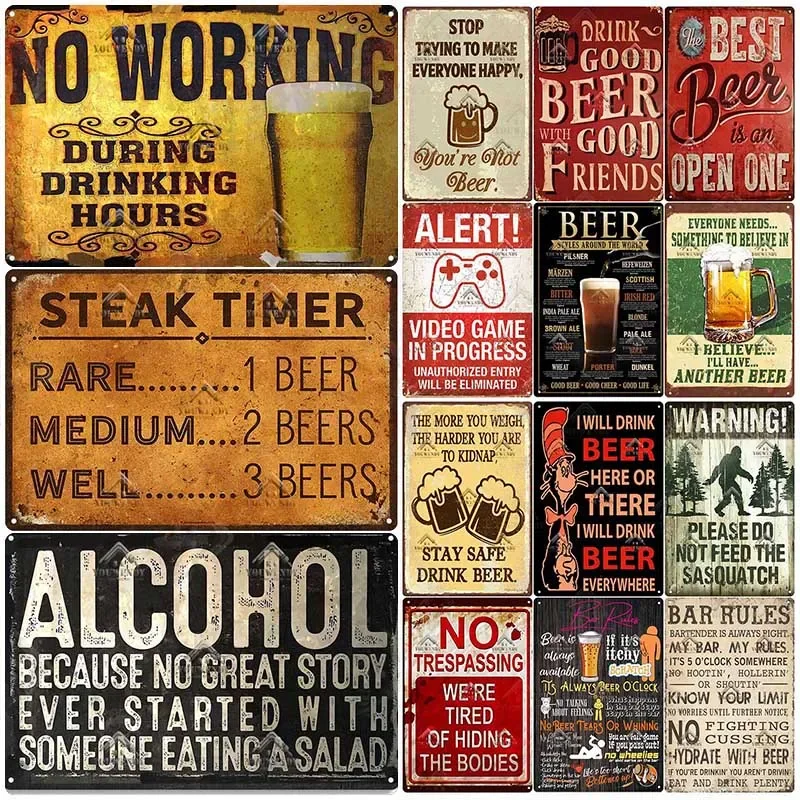 Beer And Wine Quote - Bar Pub Insegna Decor Citazioni divertenti