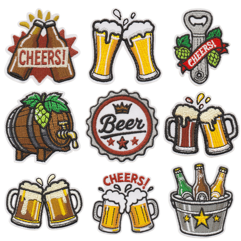 Wine Beer Hat - Patch Ricamato Creativo a Tema Birra,