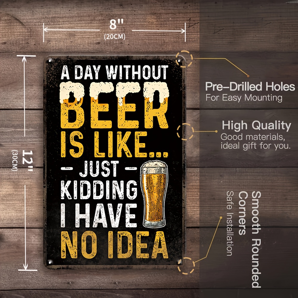 1 Pezzo Set di Targhe Metallic - Beer And Wine Quote recensione e prezzo