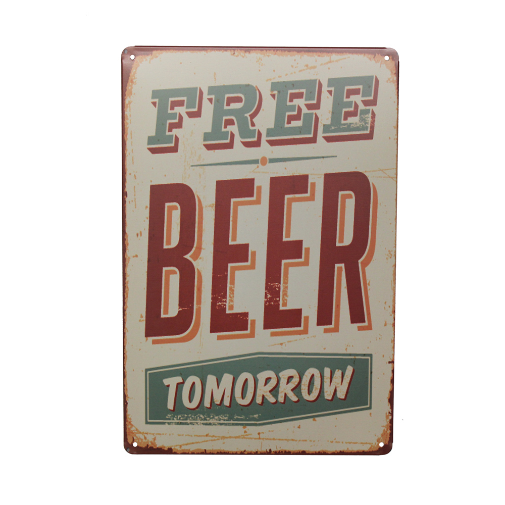 Targa in metallo 'Free Beer Dr - Wine Beer Pub recensione e prezzo