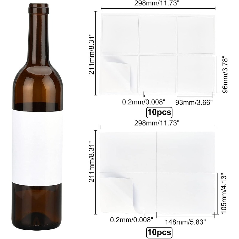 20 fogli/100 pezzi etichetta p - Wine Bottle Size recensione e prezzo