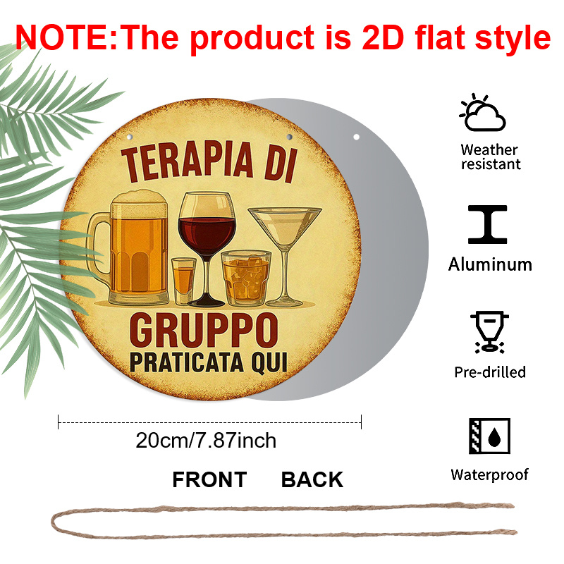 Insegna piatta 2D, 1 pezzo, ro - Beer And Wine Quote recensione e prezzo